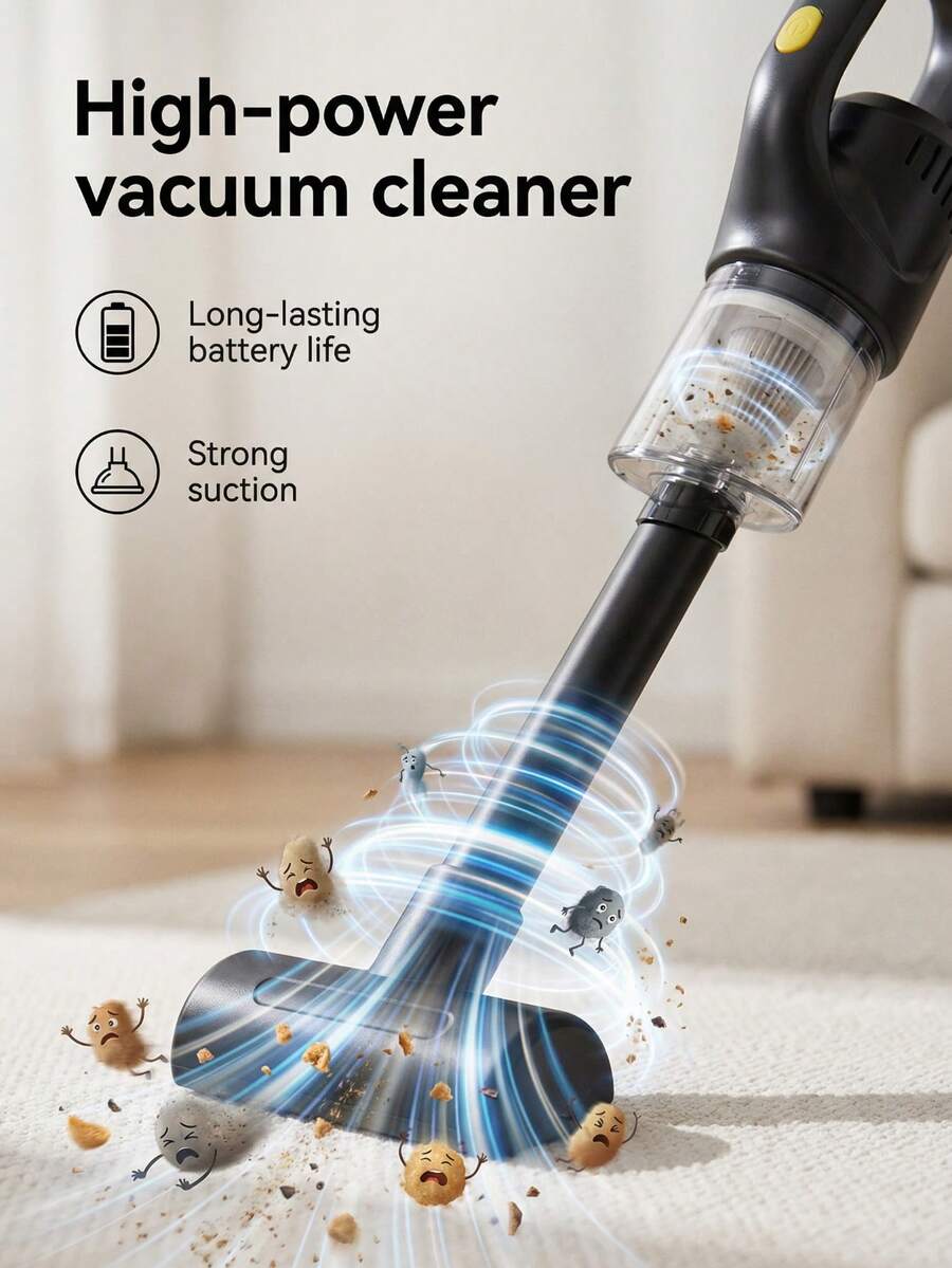 FIYIBAN Powerful Cordless Handheld Vacuum Cleaner Set - Lightweight And Portable Design, Strong Suction Power, Suitable 
