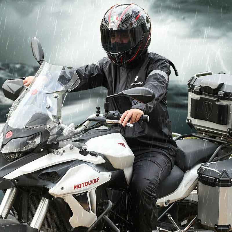 Motorcycle Rainsuit Split Raincoat Reflective Thin Windproof Waterproof — product photo 4 of 6