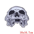 Pulaqi Punk Big Skull Motorcycle Iron On Embroidered — product photo 4 of 6