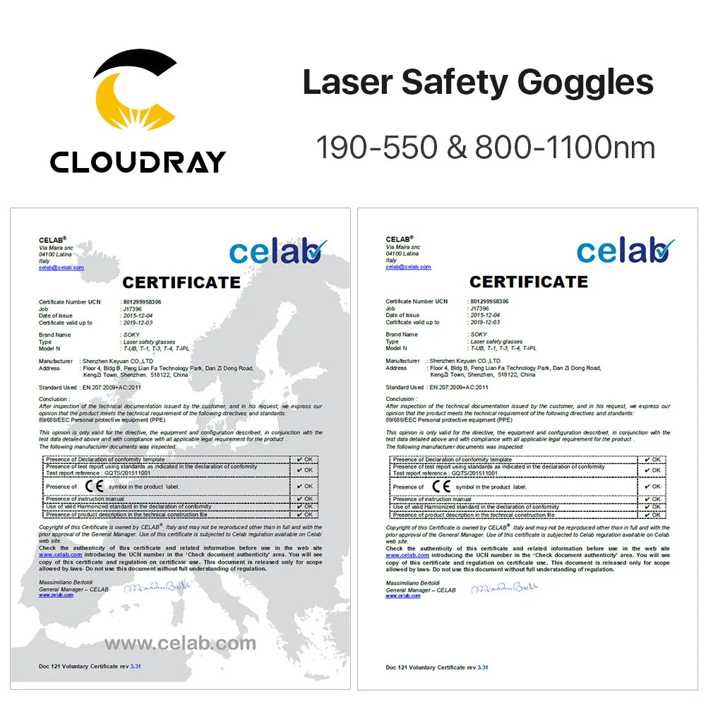 Cloudray UV Green Fiber Laser Safety Goggles Type — product photo 6 of 6