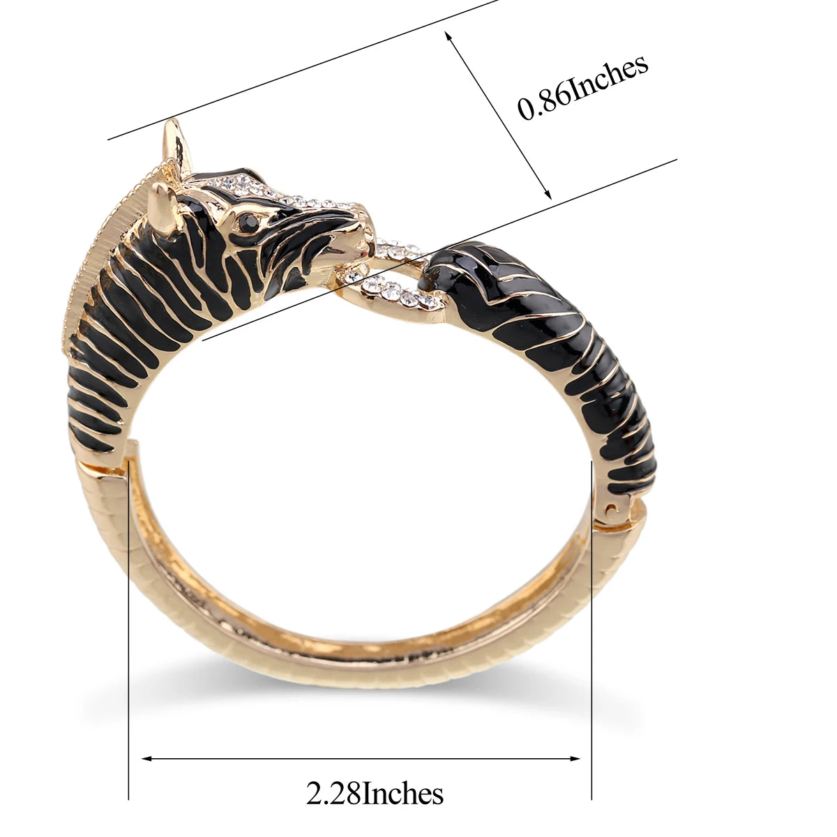 Arrivals Animal Zebra Bangle Cuff Bracelet Gold Plated — product photo 6 of 6
