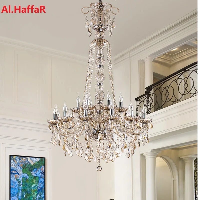 Luxury 15-Arm Chandelier 150cm Gold Silver K9 Crystal — main product photo