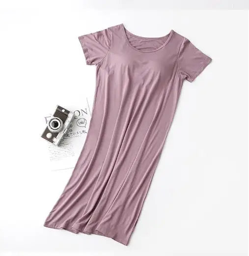 Fdfklak Nightgowns Women Short Sleeve Modal Cotton Sleepwear — product photo 3 of 6