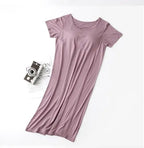Fdfklak Nightgowns Women Short Sleeve Modal Cotton Sleepwear — product photo 3 of 6
