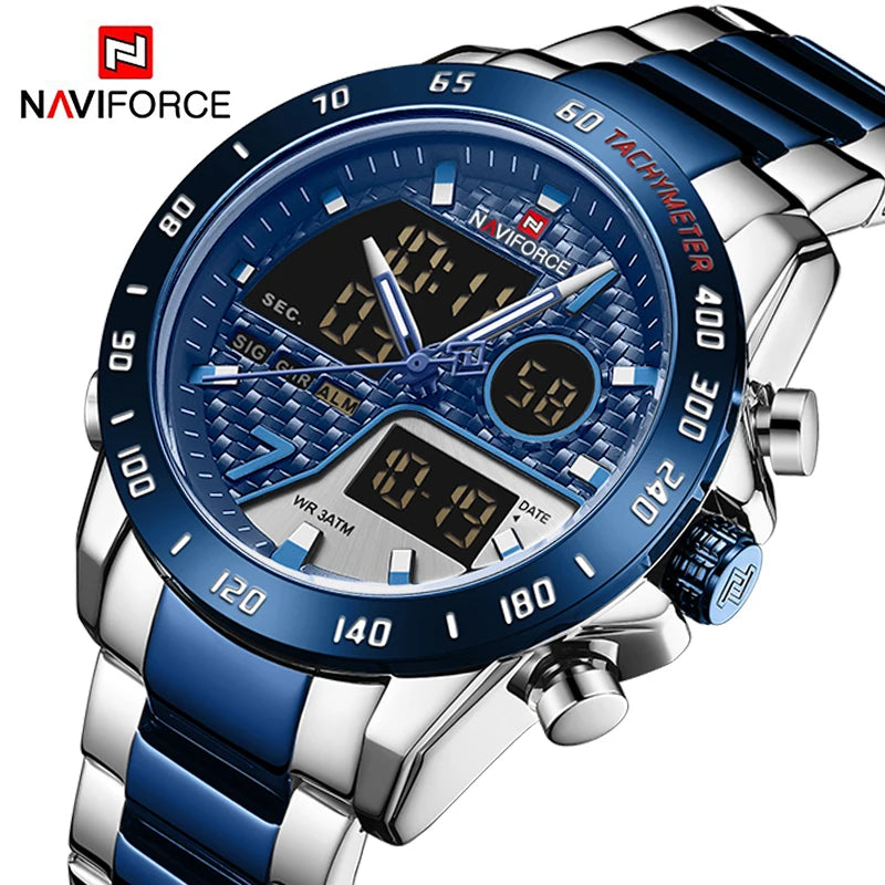NAVIFORCE Digital Watches for Men Luxury Stainless Steel — main product photo