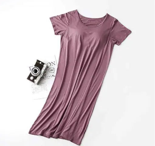 Fdfklak Nightgowns Women Short Sleeve Modal Cotton Sleepwear — product photo 6 of 6
