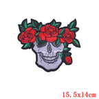 Pulaqi Punk Big Skull Motorcycle Iron On Embroidered — product photo 3 of 6