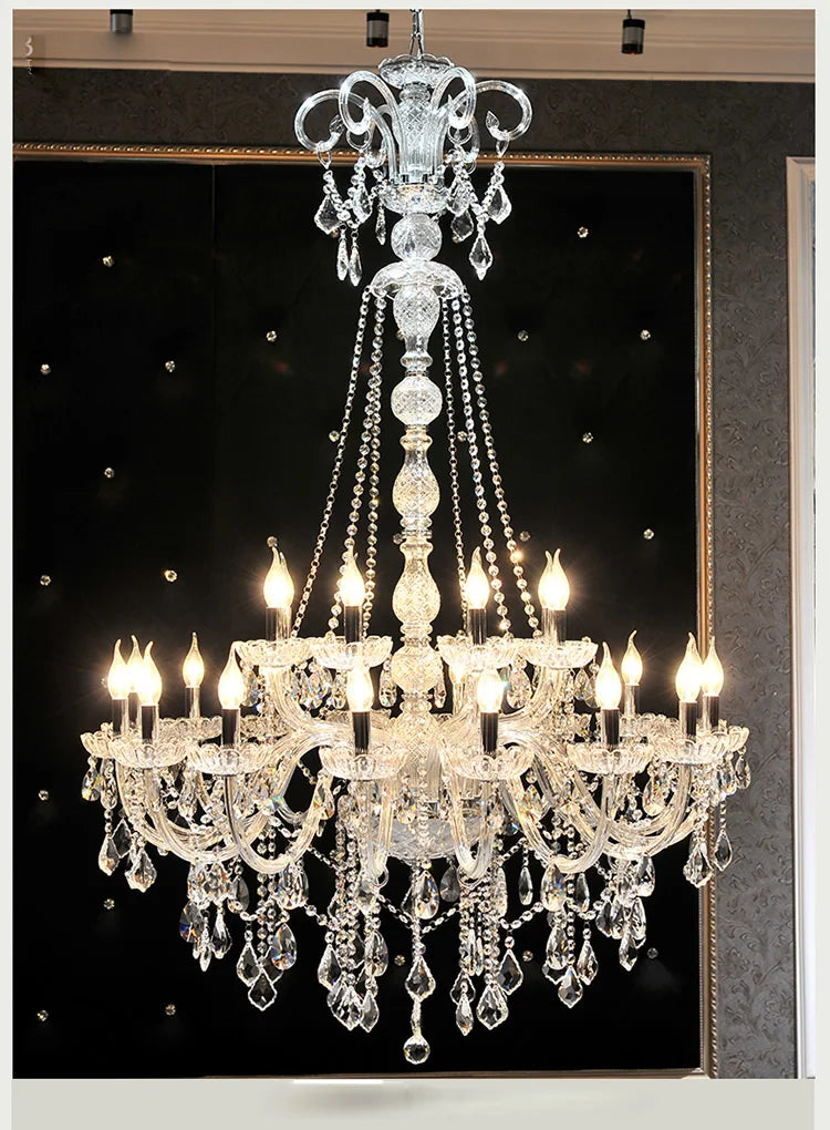 Luxury 15-Arm Chandelier 150cm Gold Silver K9 Crystal — product photo 2 of 6