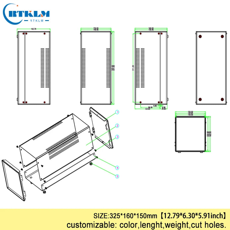 Iron Enclosure 325x160x150mm Waterproof Dustproof — product photo 3 of 5