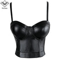 Wechery Women Leather Corset Top Crop Bustier Gothic — main product photo