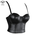 Wechery Women Leather Corset Top Crop Bustier Gothic — product photo 2 of 6