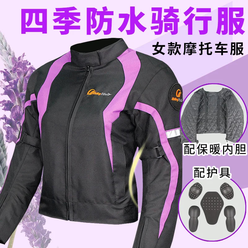 Riding Tribe Women's Motorcycle Jacket Waterproof Protective Gear — product photo 2 of 6