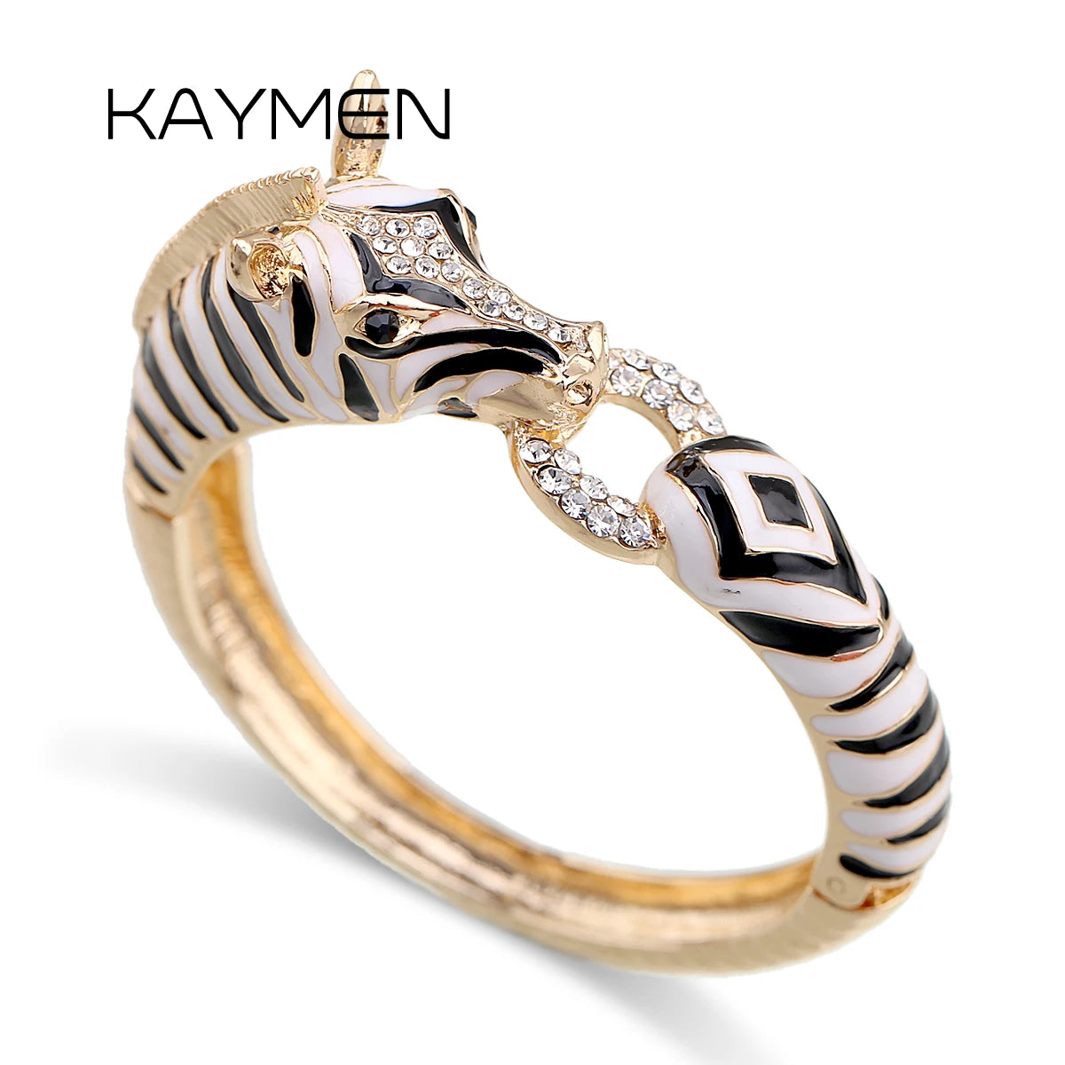 Arrivals Animal Zebra Bangle Cuff Bracelet Gold Plated — main product photo