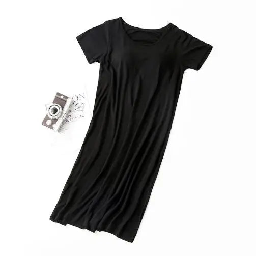 Fdfklak Nightgowns Women Short Sleeve Modal Cotton Sleepwear — product photo 5 of 6