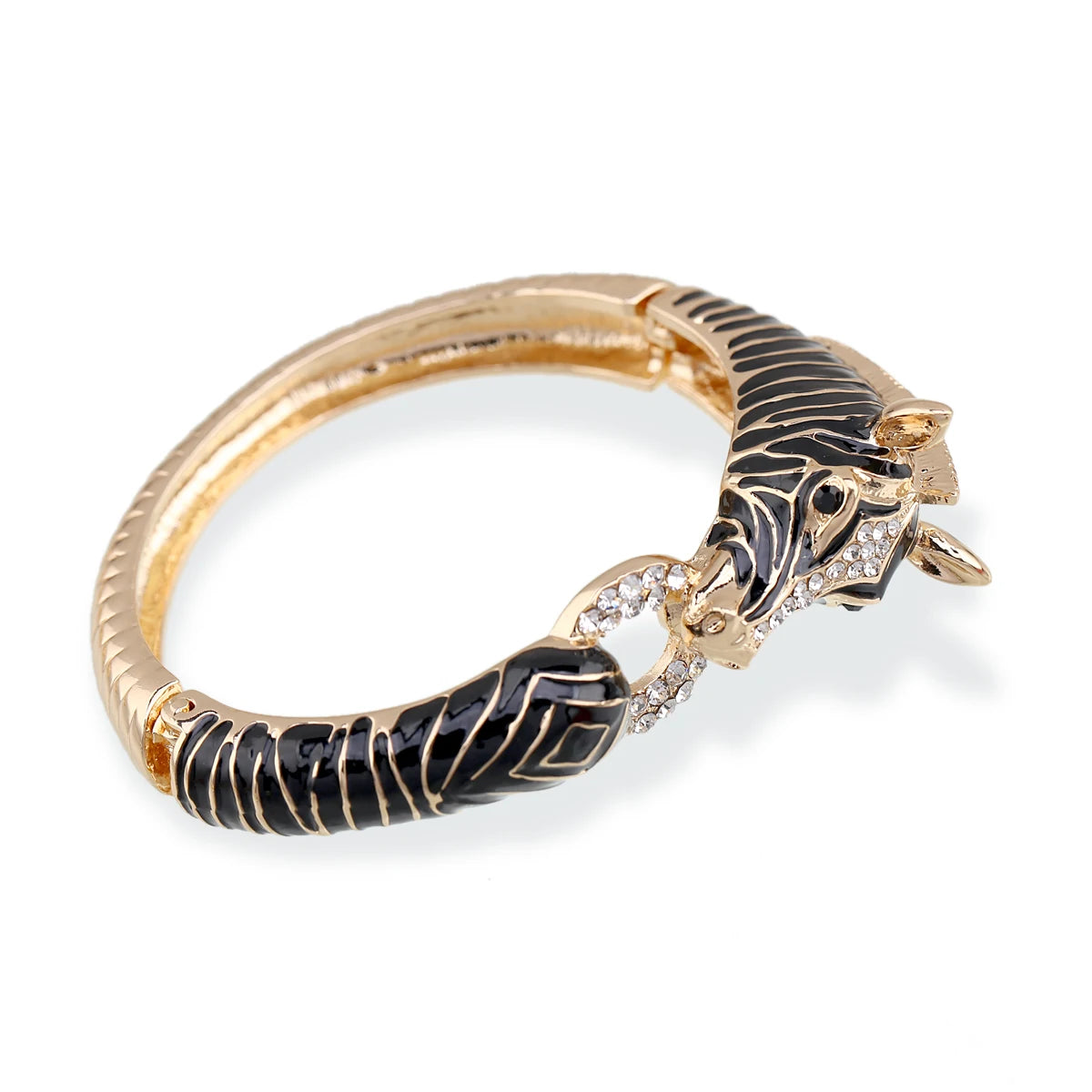 Arrivals Animal Zebra Bangle Cuff Bracelet Gold Plated — product photo 3 of 6