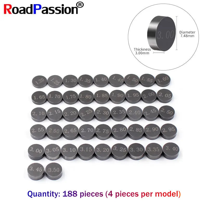 188pcs Motorbike Motor Engine Adjustable Valve Shim Refill — main product photo