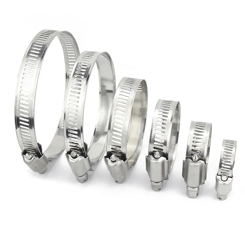 4pcs 304 Stainless Steel Hose Clamp Adjustable 6-12-27-63mm — product photo 4 of 6