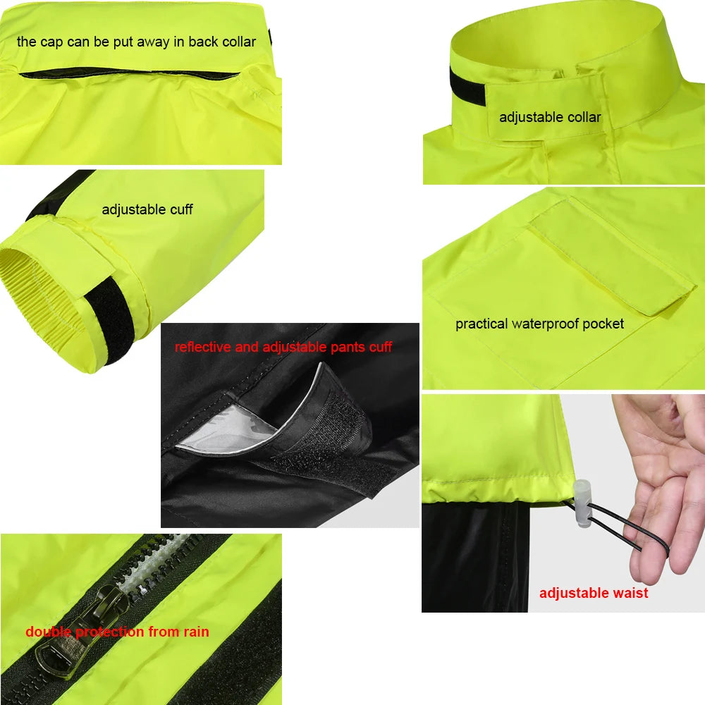 Motorcycle Rainsuit Split Raincoat Reflective Thin Windproof Waterproof — product photo 6 of 6