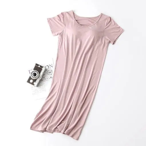 Fdfklak Nightgowns Women Short Sleeve Modal Cotton Sleepwear — product photo 4 of 6