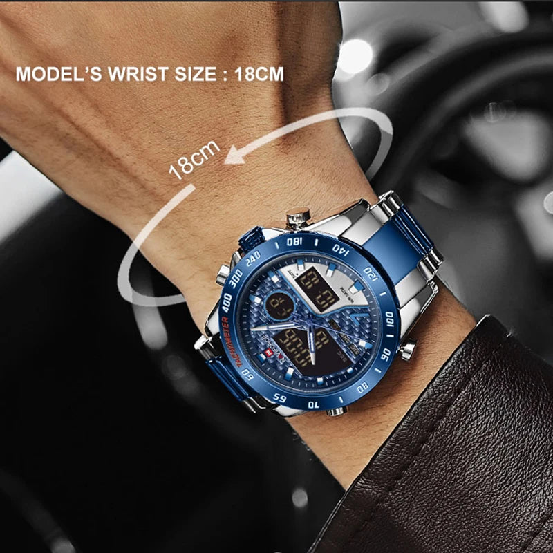 NAVIFORCE Digital Watches for Men Luxury Stainless Steel — product photo 4 of 6