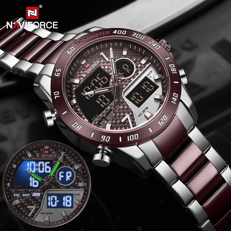 NAVIFORCE Men Luminous Waterproof Digital Watch LED Sport — product photo 2 of 6