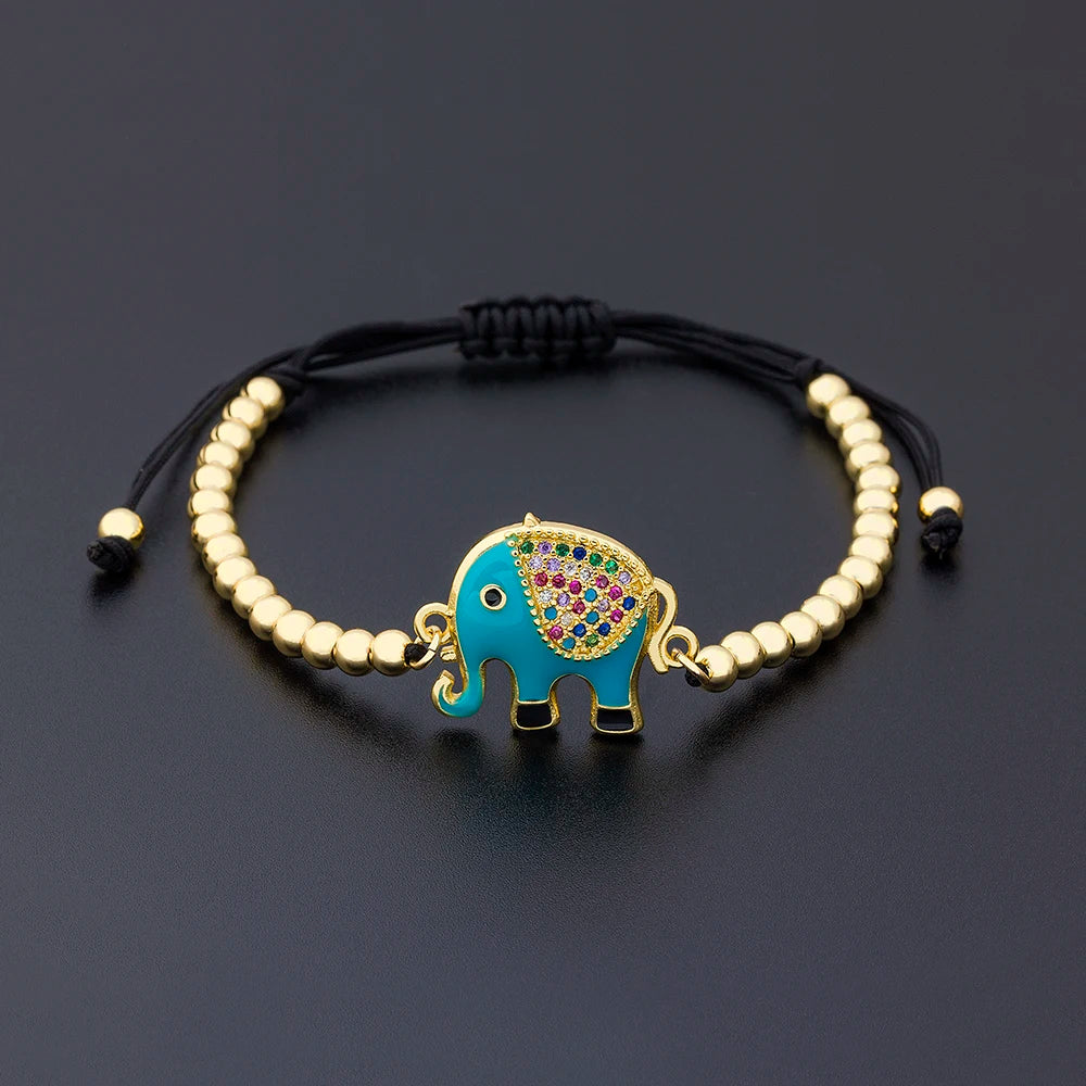 Nidin New Design Red/Blue/Black Colors Elephant Bracelet Copper — main product photo