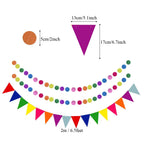 21 pcs Paper Fans Bunting Flags Pom Poms — product photo 4 of 6