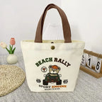 Cute Bear Canvas Mini Handheld Tote Bag Women — product photo 5 of 6