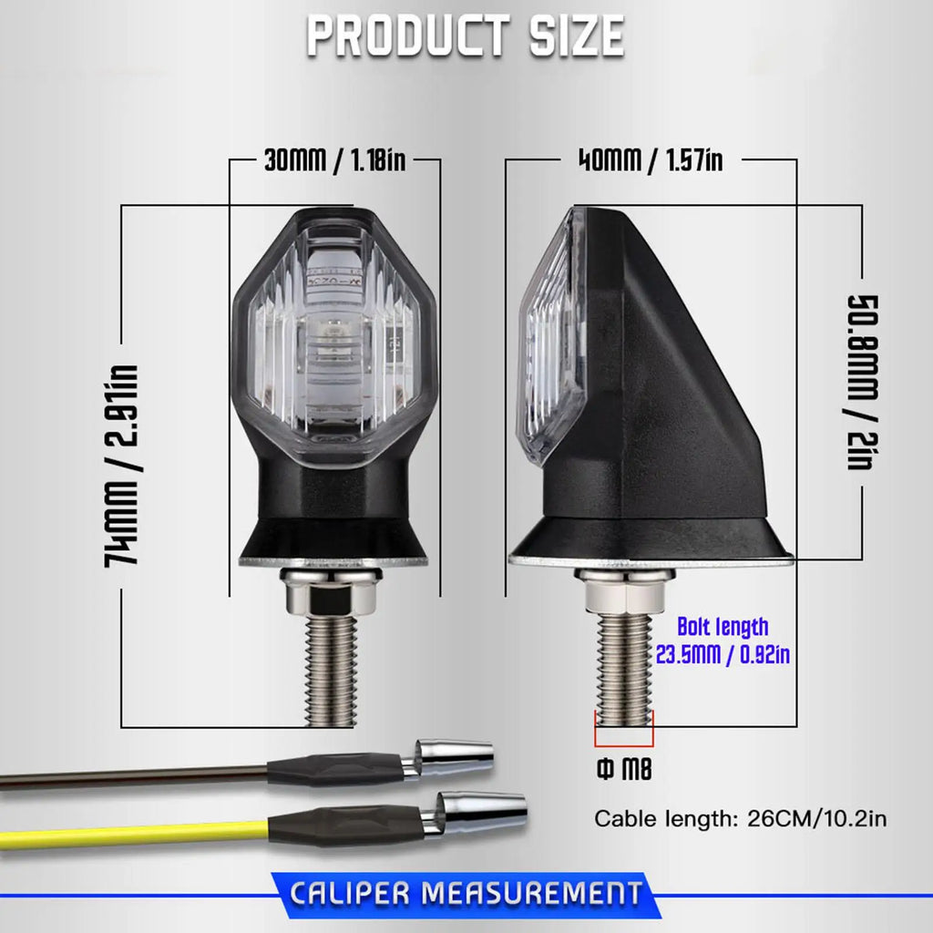 2Pcs Motorbike LED Turn Signal Indicator Parts Running — product photo 6 of 6