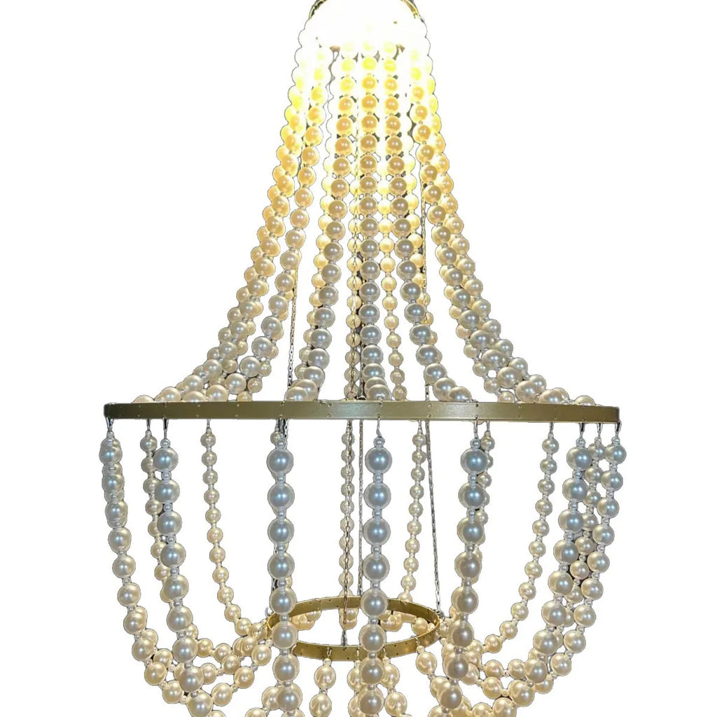 wedding hall European wrought iron pearl chandelier ceiling — product photo 5 of 5