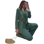 Fashion Navy Blue Striped Women Suit 3 Pcs — product photo 4 of 4