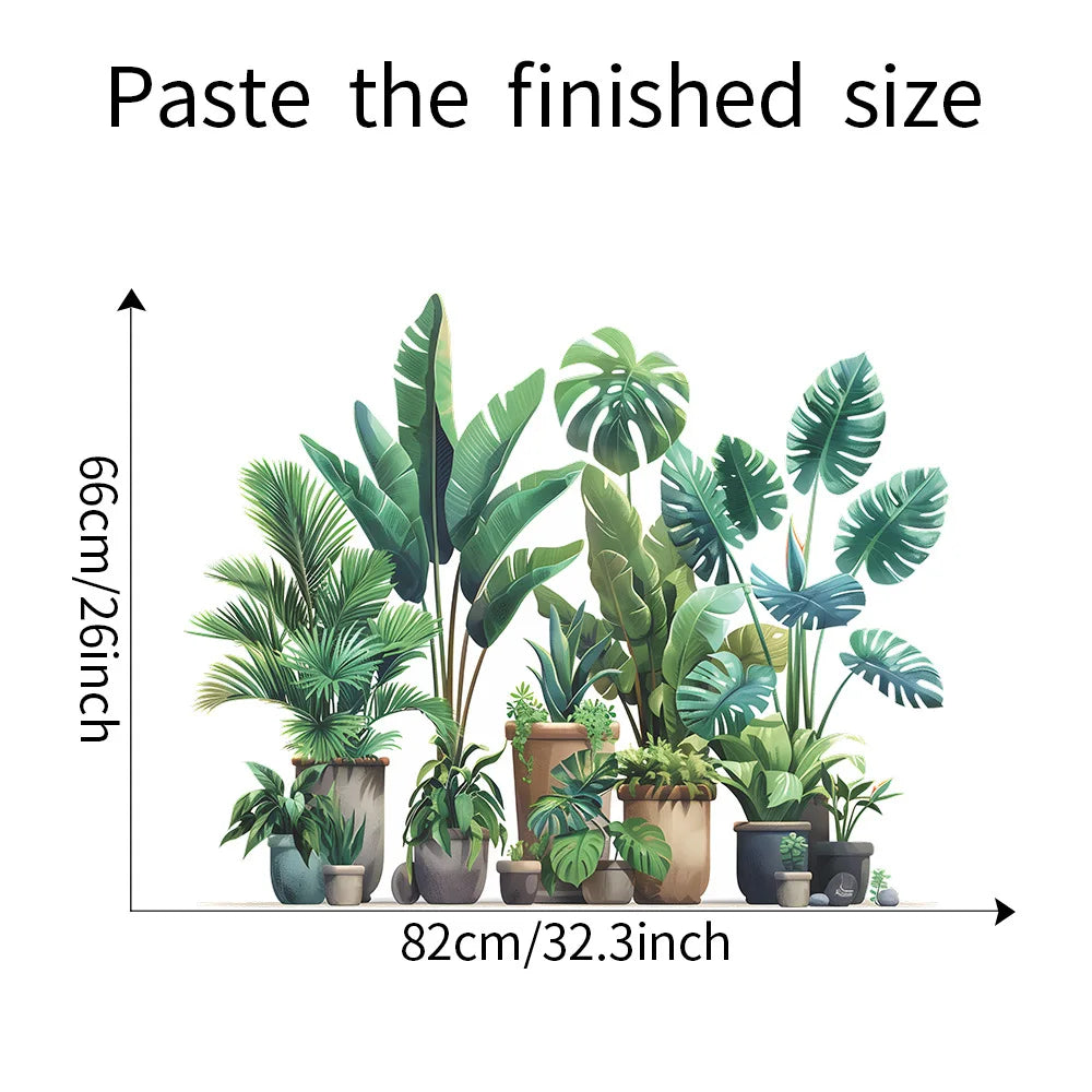 Tropical Potted Plant Wall Stickers for Living Room — product photo 3 of 6