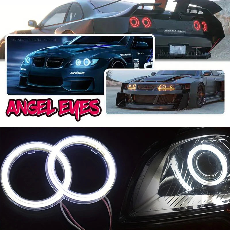 2pcs 70mm/2.76inch Car Decorative Lights COB Angel Eyes — product photo 3 of 6