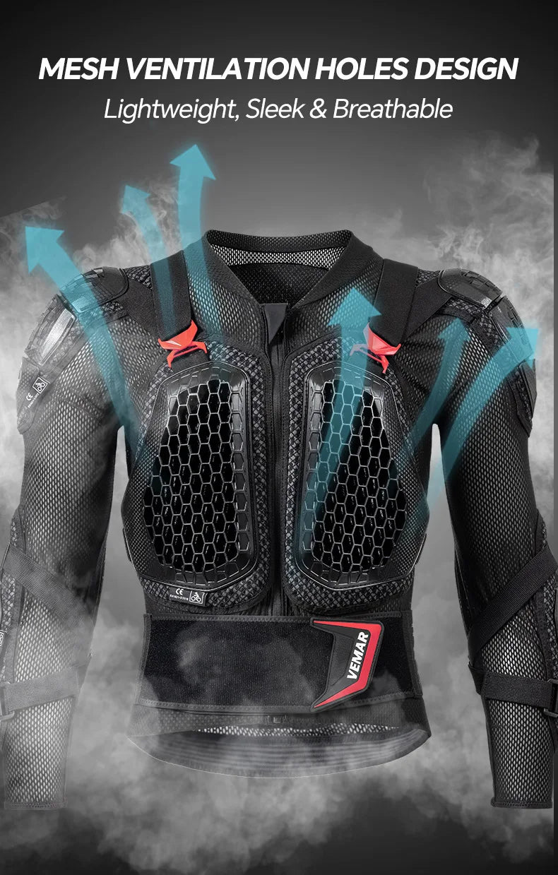 Men Motorcycle Full Body Armor Suit Breathable Mesh — product photo 2 of 6