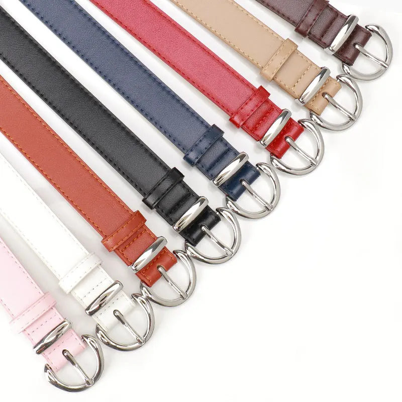 Solid Color PU Belts for Women 100cm Versatile — product photo 4 of 6