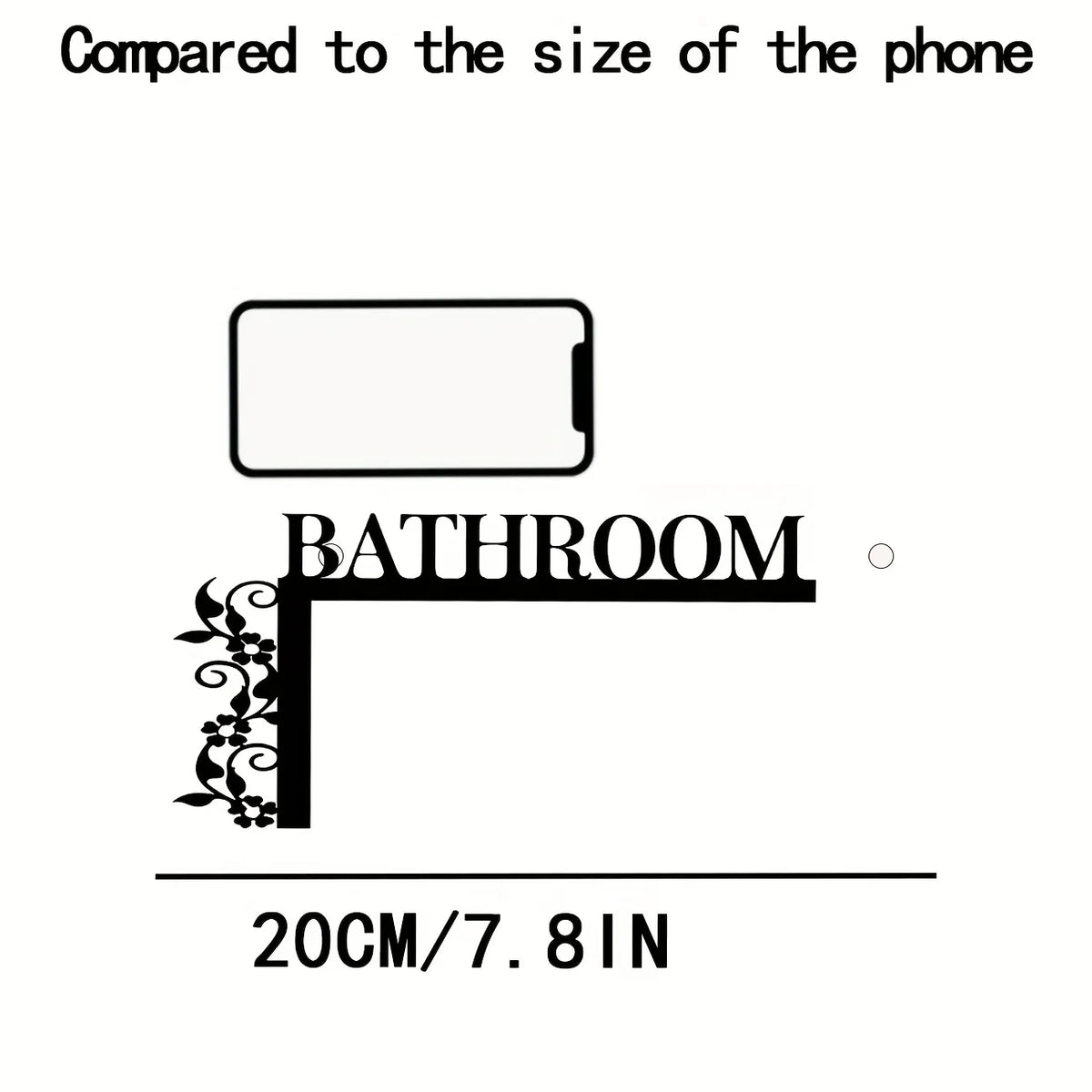 [1pc Metal Door Sign] 1pc Elegant Metal Bathroom — product photo 2 of 6