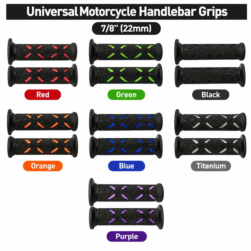 1pair 22mm Motorcycle Rubber Handlebar Grips Non-slip Motorbike — product photo 4 of 6