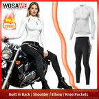 WOSAWE Women Motorcycle Jacket Pants Set Autumn Winter — main product photo