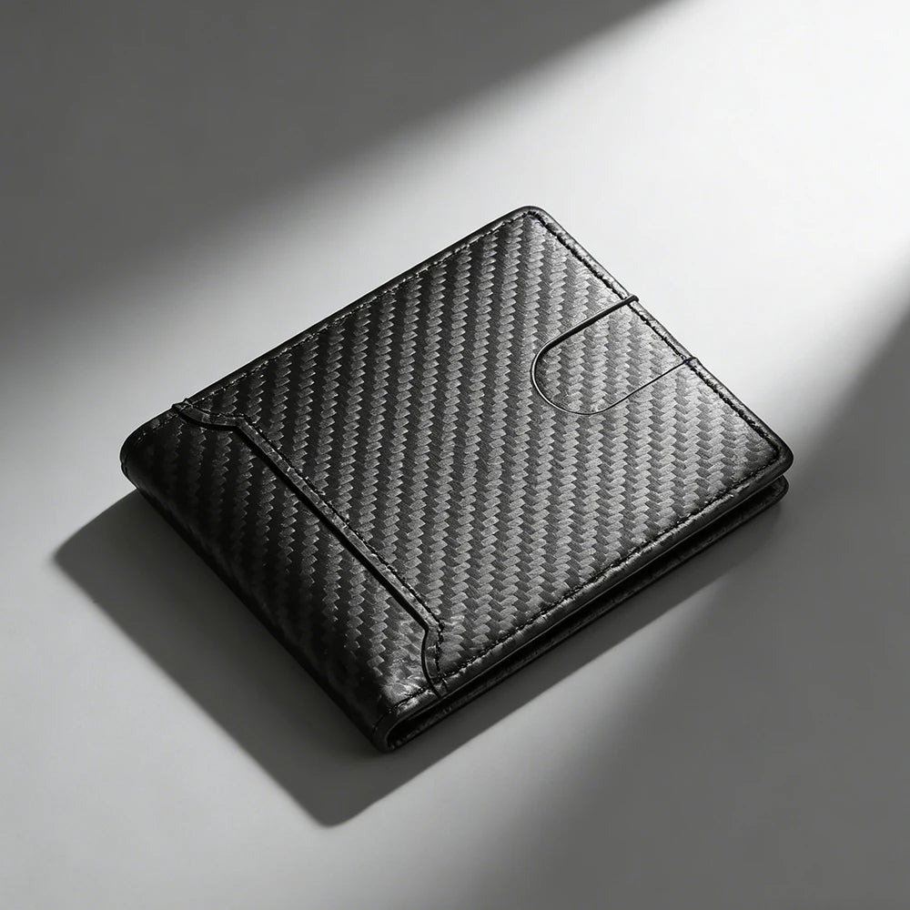 Simple Slim Men's Wallet High Quality Carbon Fiber