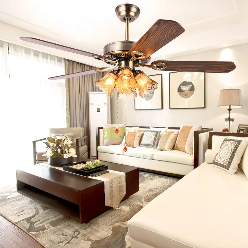European Restaurant Fan Pendant Lamp American Retro Ceiling — product photo 3 of 6