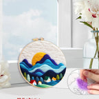 RUOPOTY Wool Felt Painting Handicraft Blue Hill Art — product photo 4 of 5