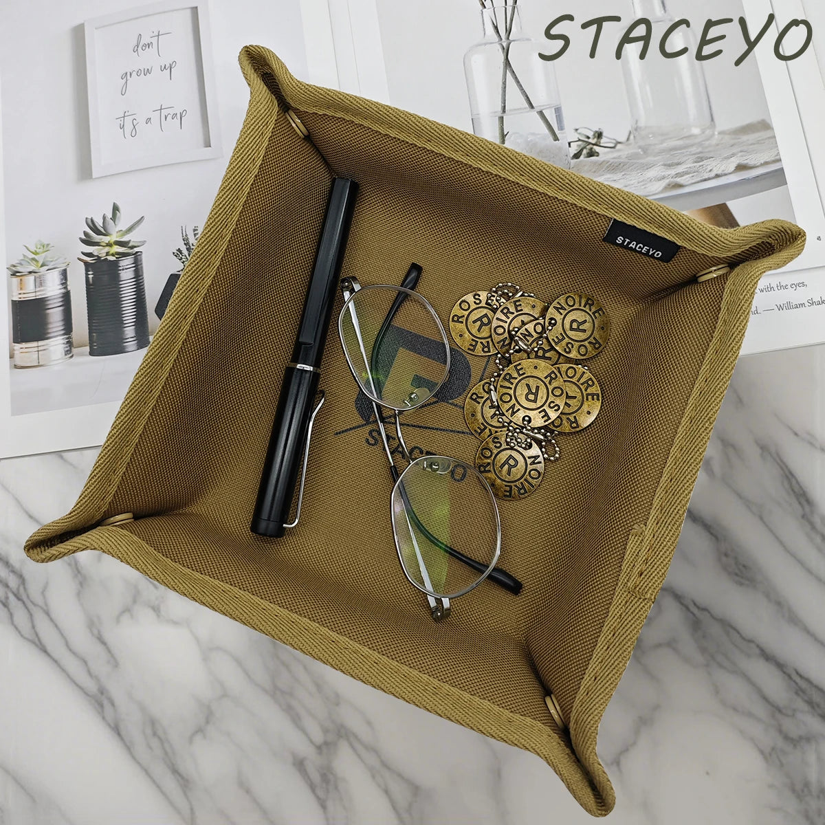 1PC Khaki Office Desktop Storage Tray — product photo 4 of 6