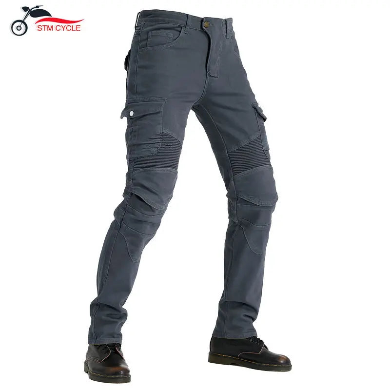 Motorcycle Jeans Men's Casual Workwear Stretch Retro Motorcycle — product photo 3 of 6