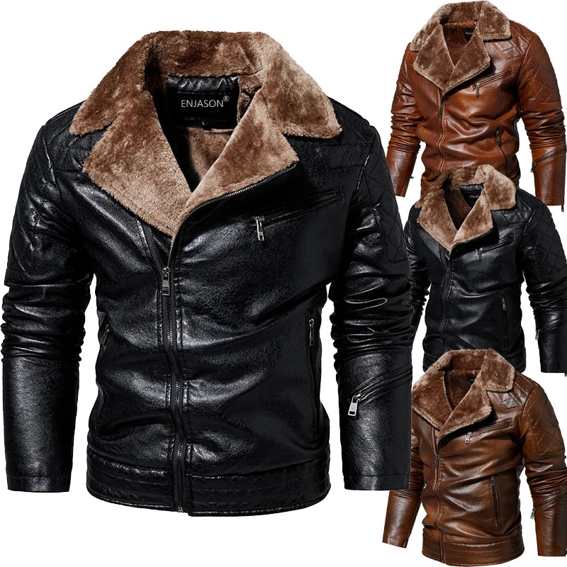 Men's Leather Jackets Autumn Casual Motorcycle PU Jacket — main product photo