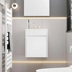 *16" Small Modern Painted Wall Mounted Floating Bathroom — product photo 2 of 6