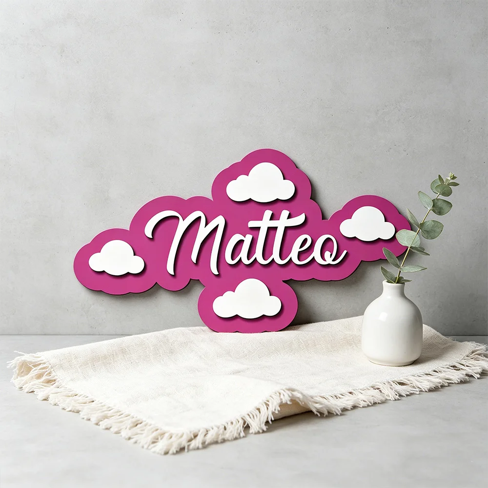 1pc Cloud Shaped Wooden Name Tag — product photo 6 of 6