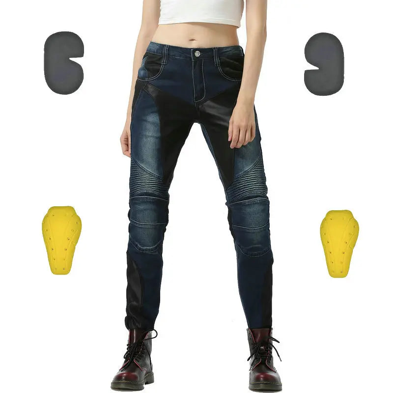 Wholesale Slim Fit Motorcycle Jeans for Women Summer — main product photo