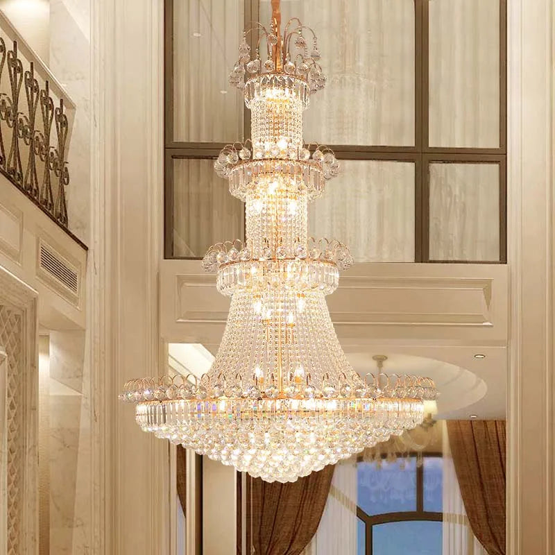 Luxury Crystal Chandelier 4-Layer for High Ceiling — product photo 4 of 6