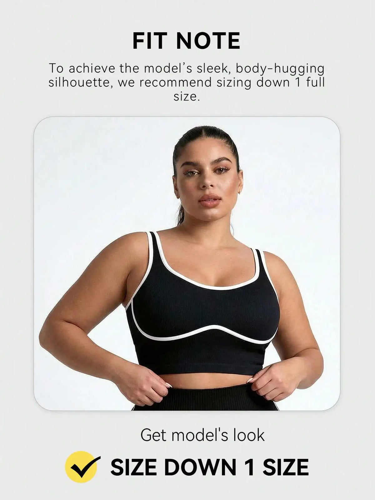 Women Plus Size Seamless Bralette Contrast Trim Ribbed — product photo 5 of 6