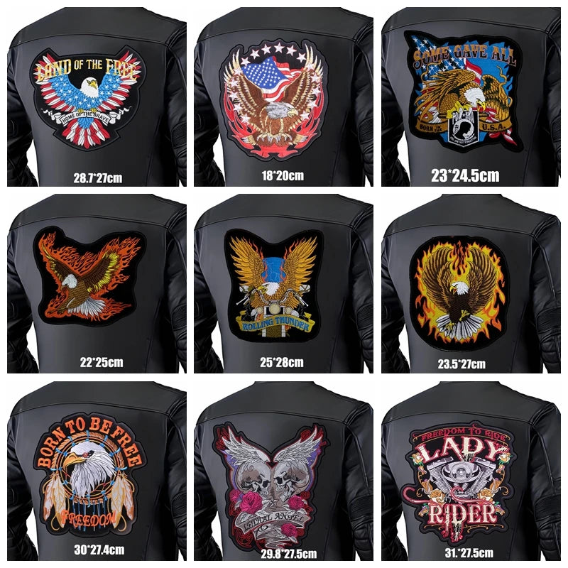 Large Back Embroidered Patches Smoking Monkey Motorcycle Patch — product photo 2 of 5